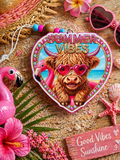 Highland cow “Summer Vibes” - cardstock