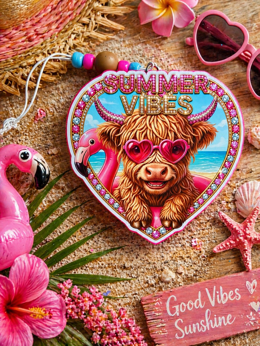 Highland cow “Summer Vibes” - cardstock