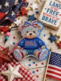 USA Teddy Bear - Cardstock