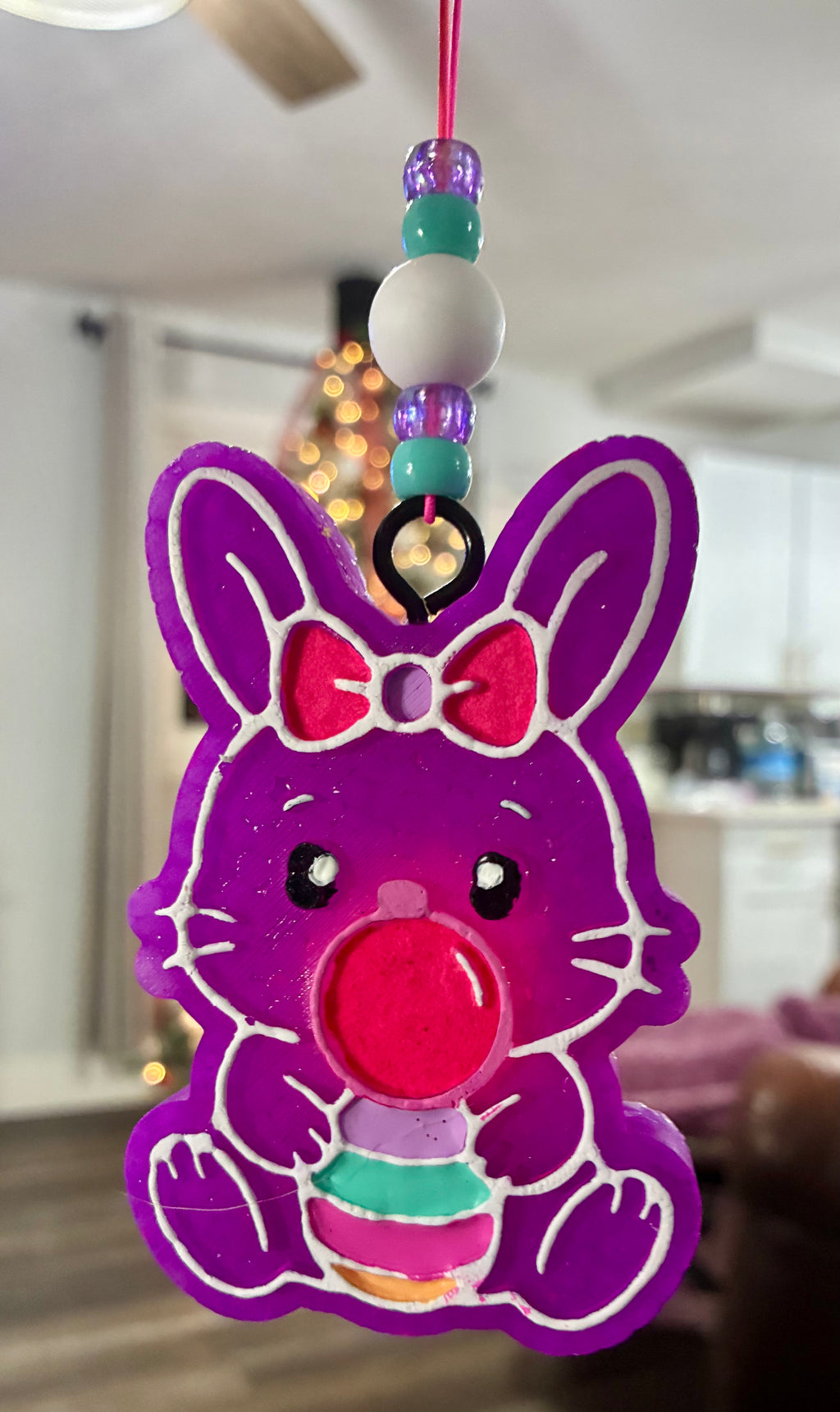 Easter Bunny blowing bubble