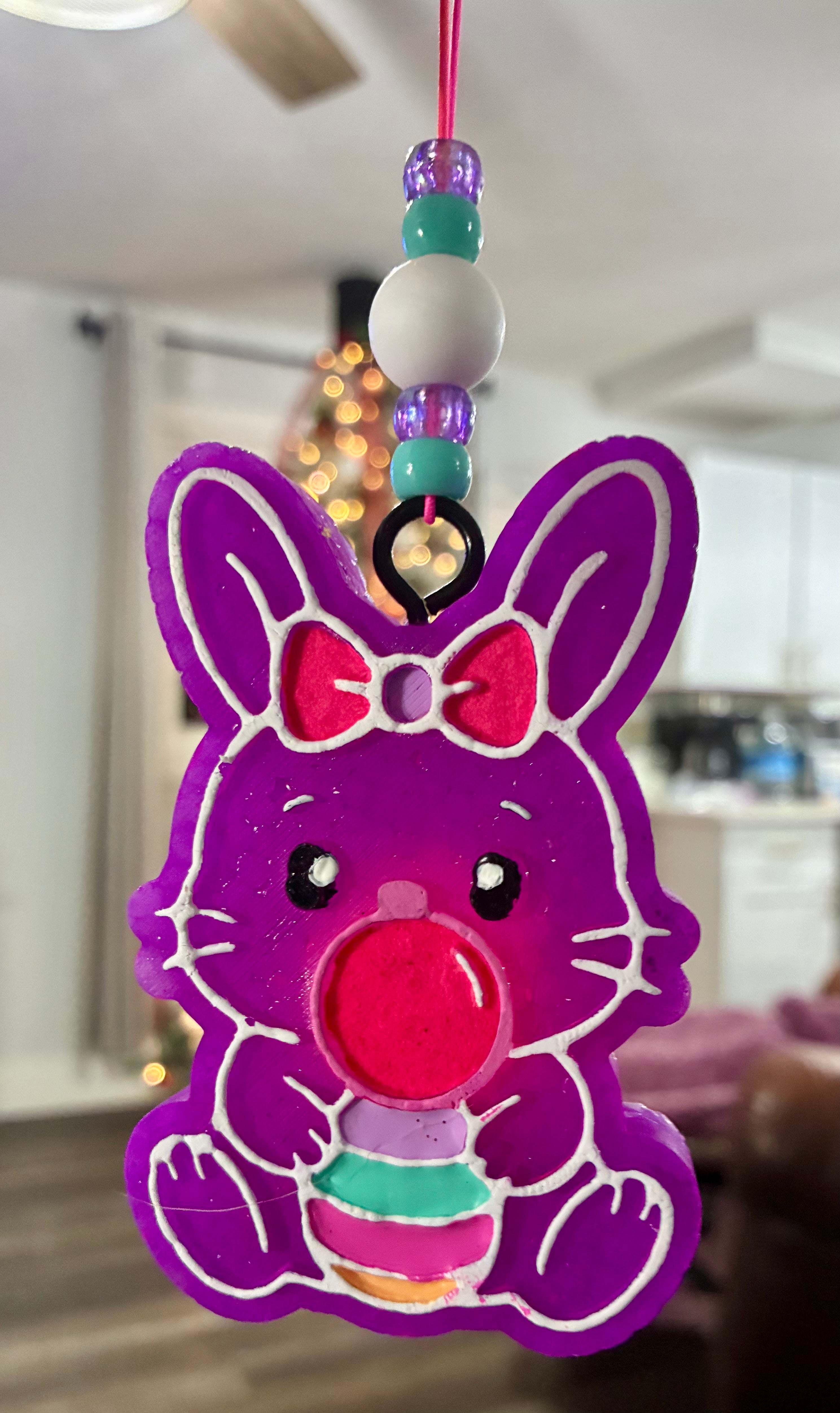 Easter Bunny blowing bubble