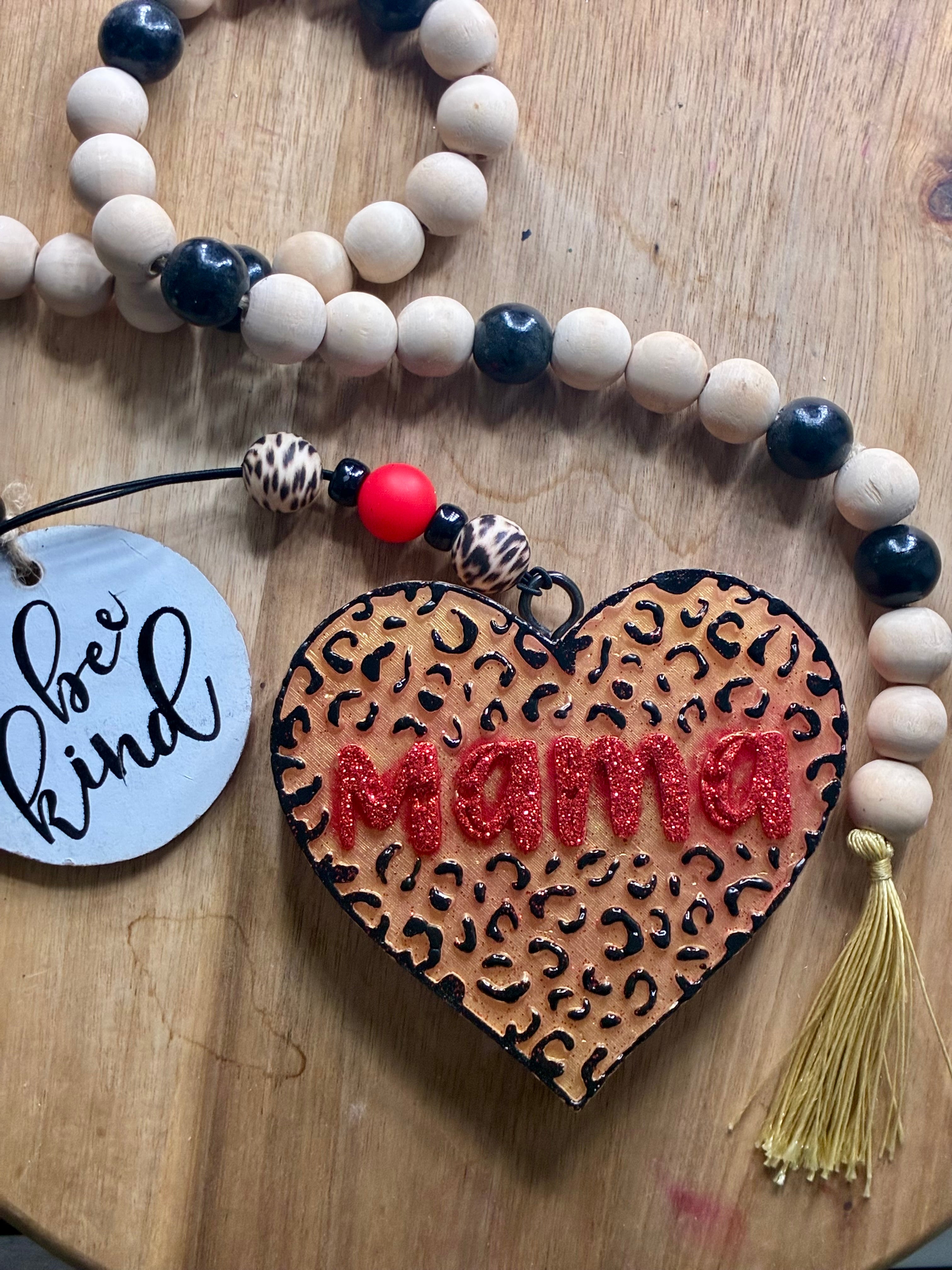 “Mama” heart and Leopard print