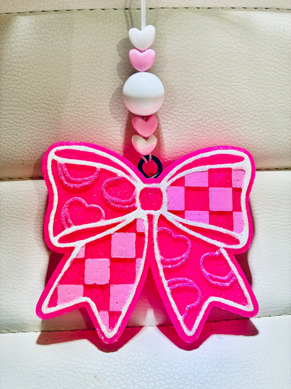 Heart Checkerprint Bow